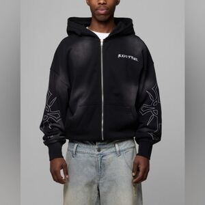 Men's Black Zip-Up Hoodie